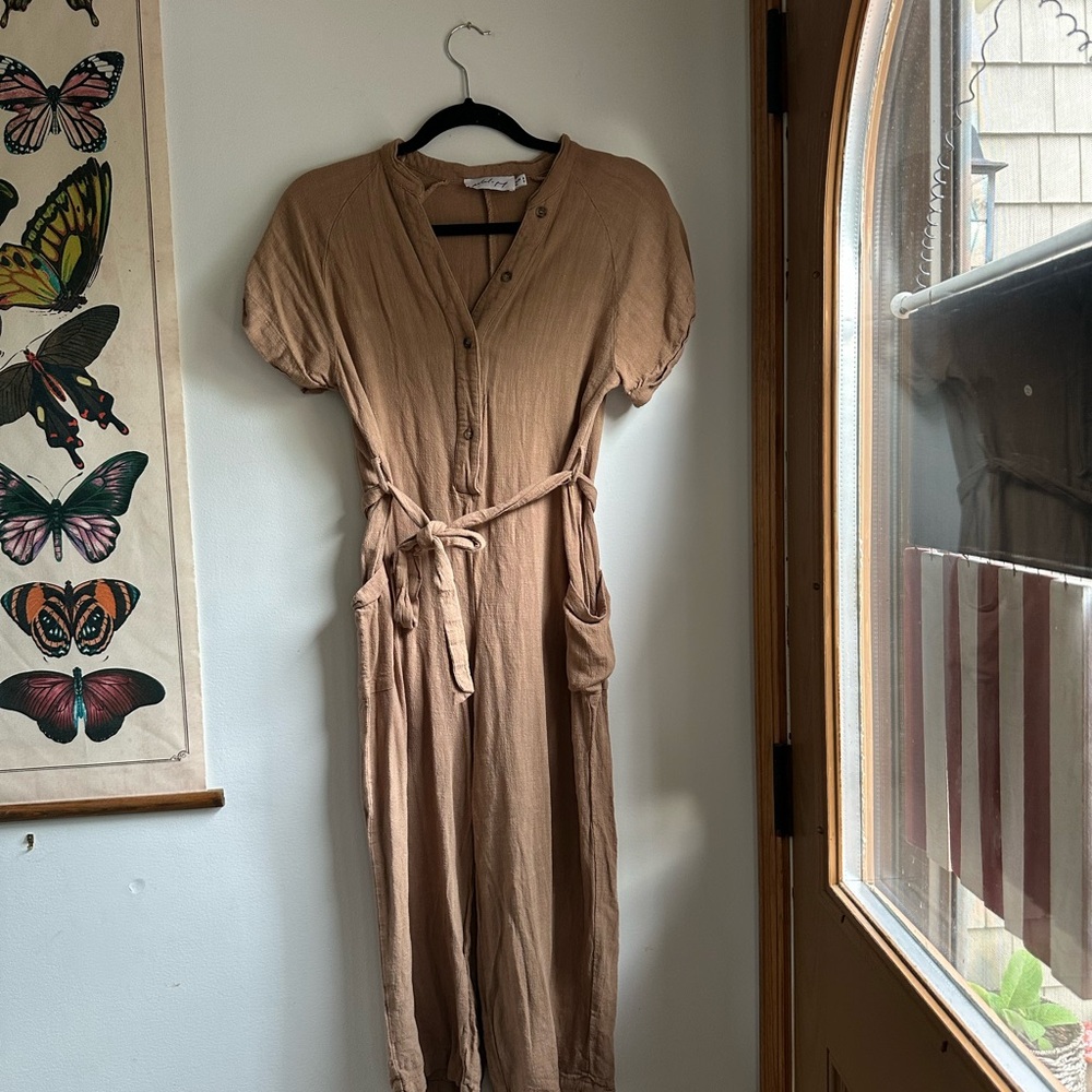 Petal & Pup Brown Linen Jumpsuit